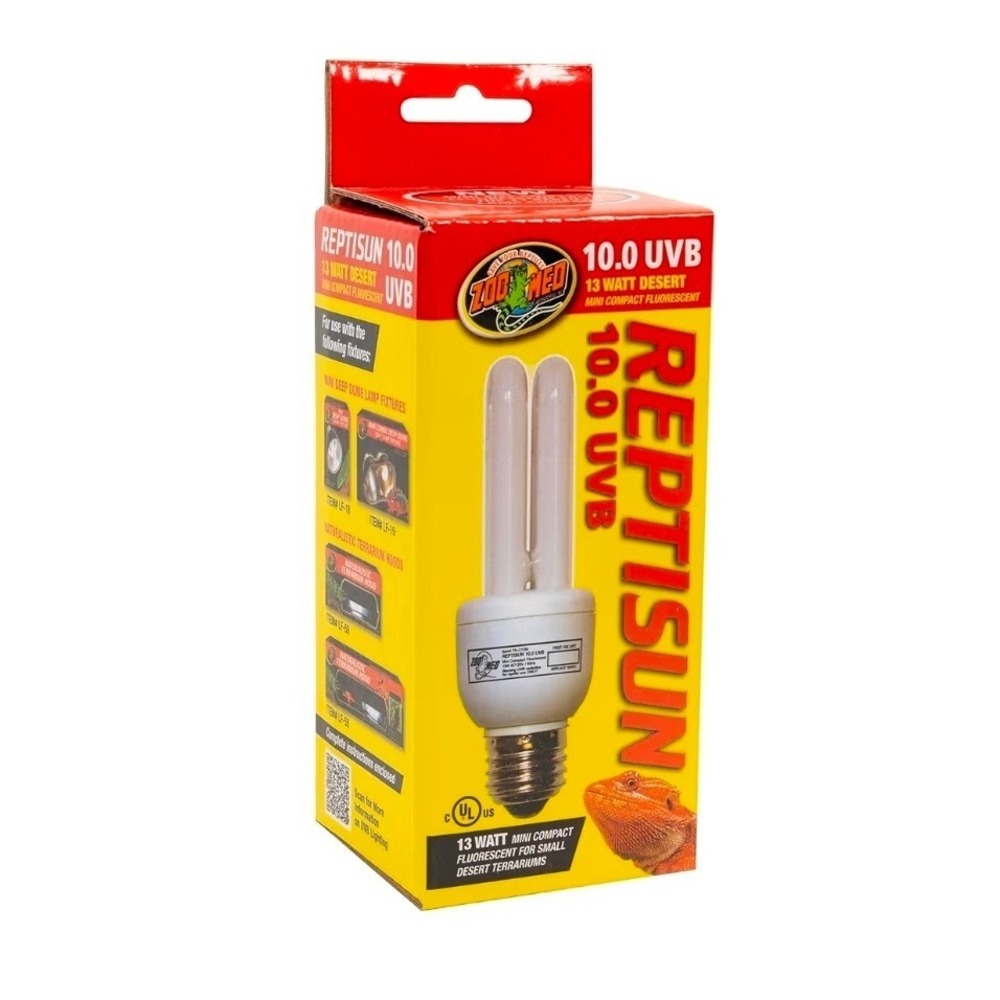 2-pack Zoo Med ReptiSun 10.0 UVB Mini Compact Fluorescent Lamp 13 Watts FS-C10M‎